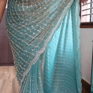 luxurious and glamorous trending hand work saree
