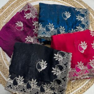 heavy party wear space silk saree