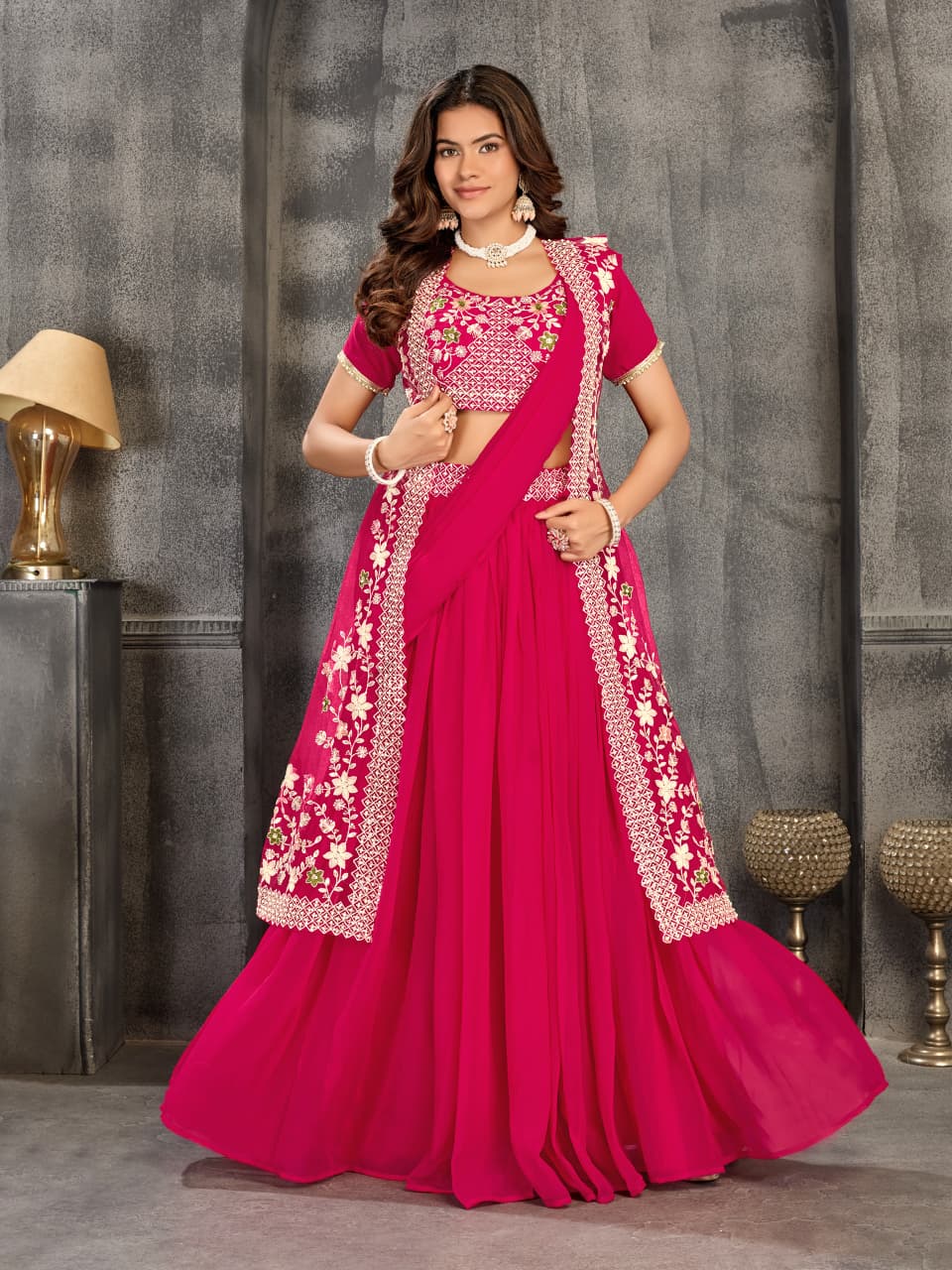 organza half saree with coat organza half saree with coat