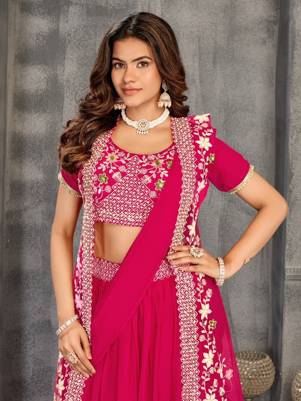 organza half saree with coat organza half saree with coat