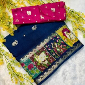 premium mangalgiri silk saree