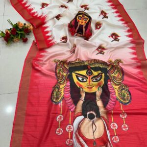 durga pooja special pure tussar silk saree