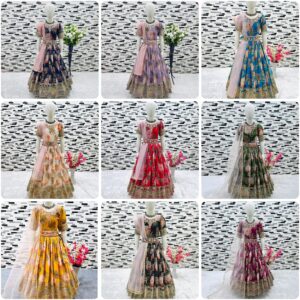 hit design presenting heavy fox georgette gown kids