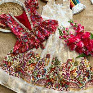 lehengha made from tussar silk kids