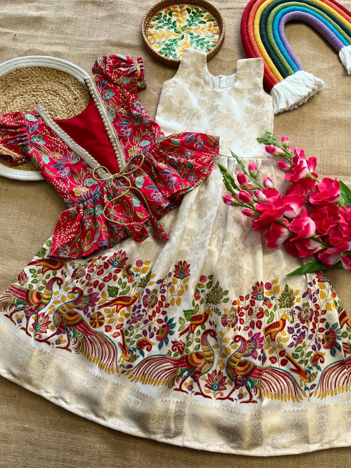 lehengha made from tussar silk kids lehengha made from tussar silk kids