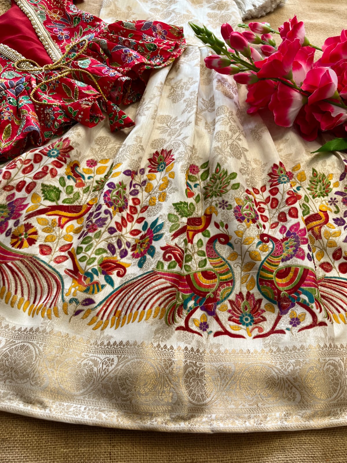 lehengha made from tussar silk kids lehengha made from tussar silk kids