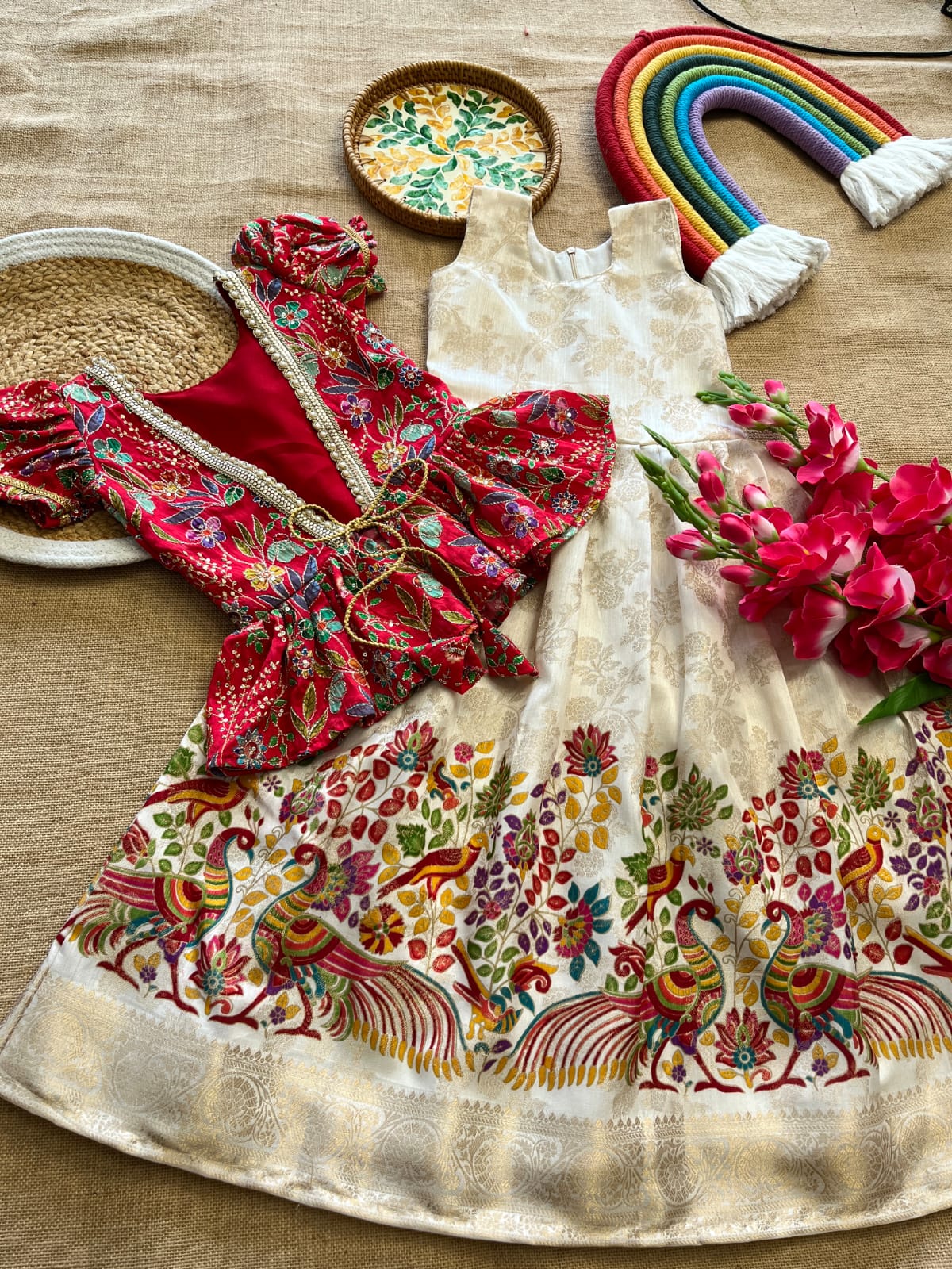 lehengha made from tussar silk kids lehengha made from tussar silk kids