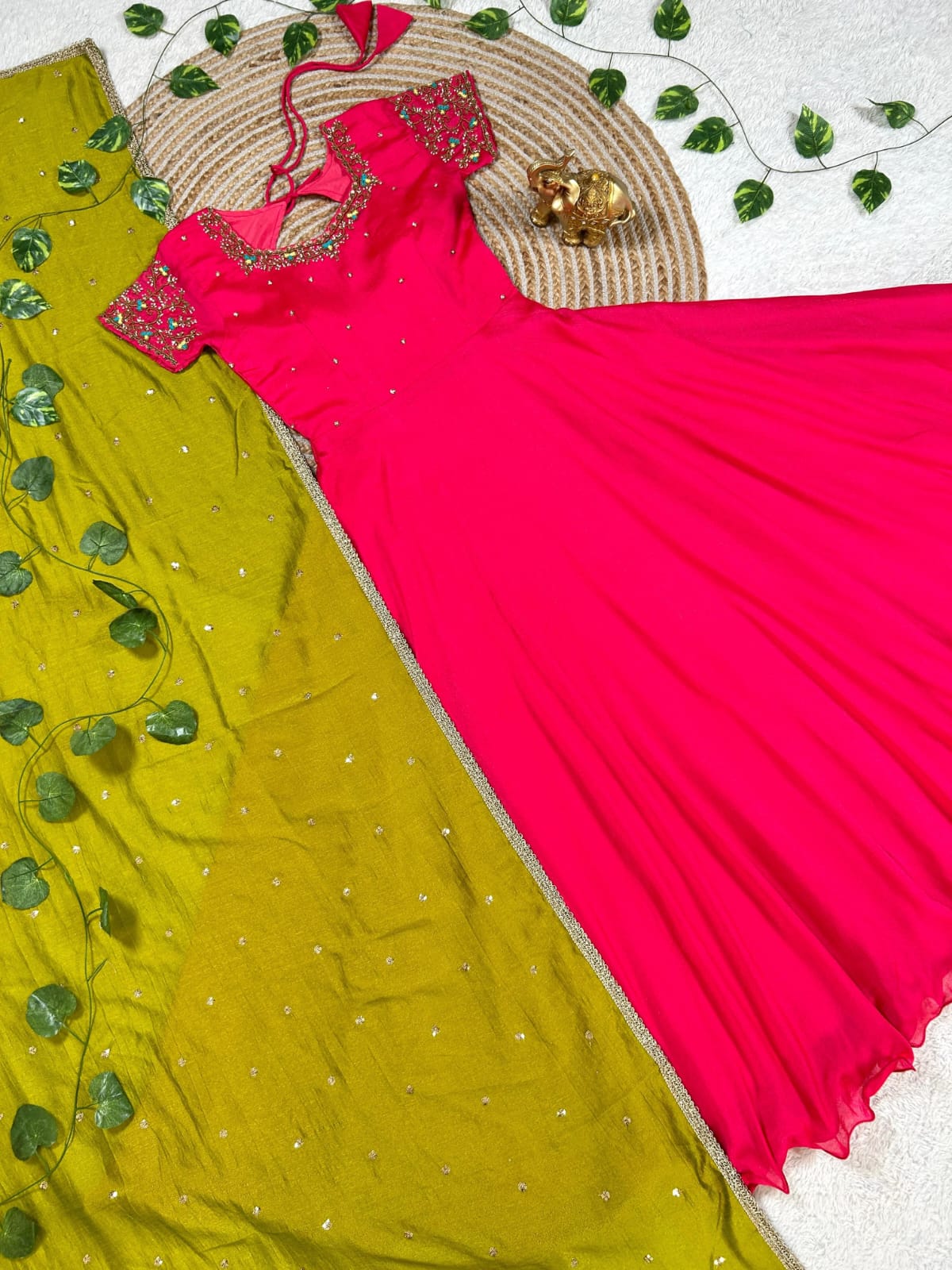 vichitra silk fabric with maggam work gown vichitra silk fabric with maggam work gown