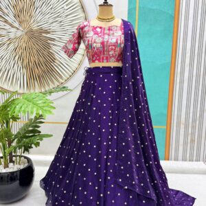fully stitched soft space silk sequins embroidery lehenga