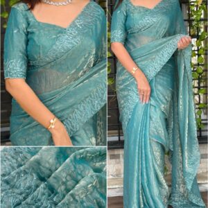 partywear beauty with glimpse of Embroidered work saree