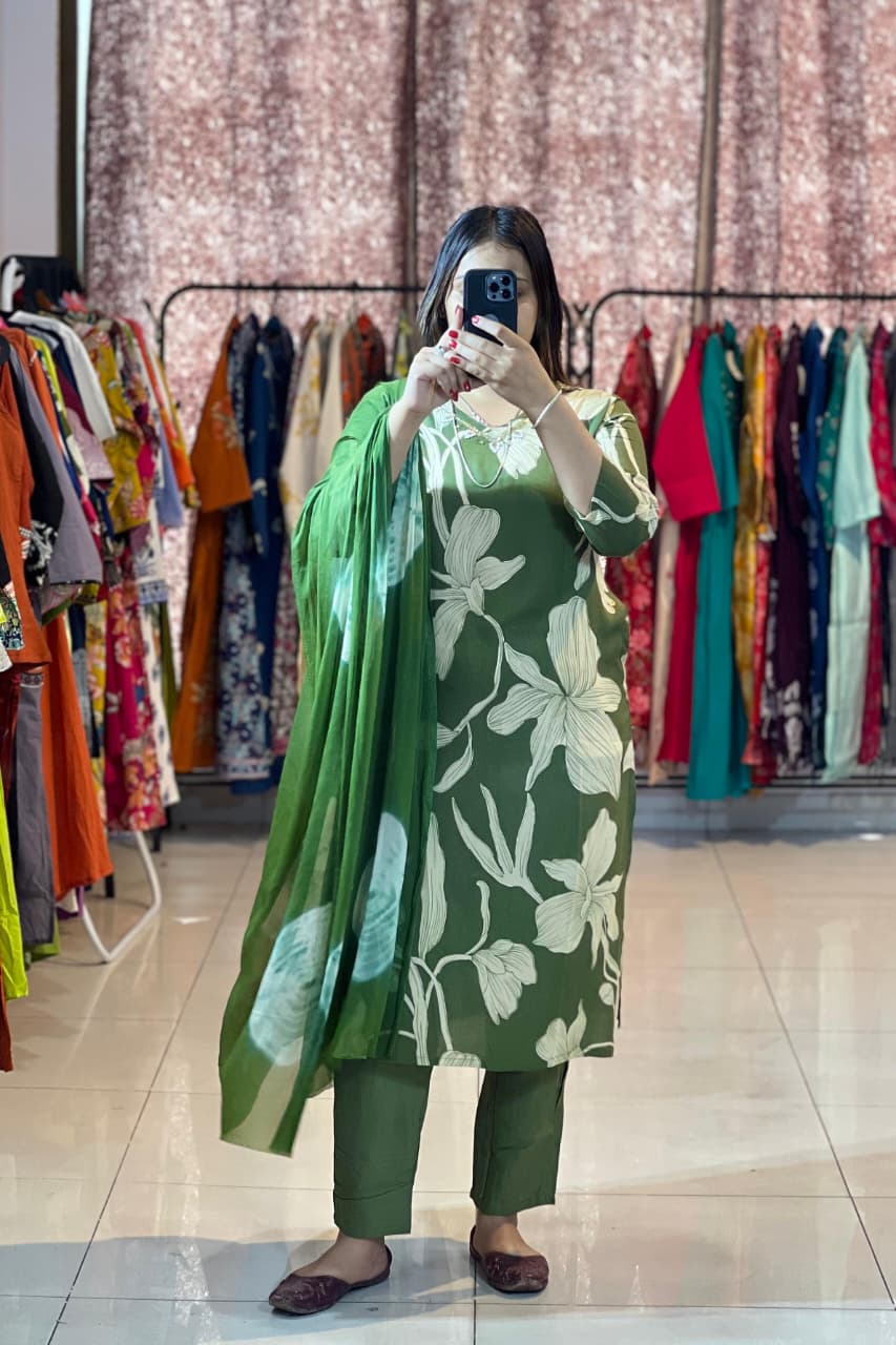 Trendy cotton rayon kurta set