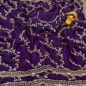 Home Space Silk Multi Sequence Emrodairy Work Saree