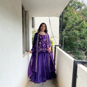 Home space silk half saree lehenga choli south indian style